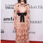 NEW YORK - FEBRUARY 10:  Actor Hari Nef attends 2016 amfAR New York Gala at Cipriani Wall Street on February 10, 2016 in New York City.  She wore a long powder silk dress with lamè inserts and a bow tie at the waist with grosgrain detail shaped a red crystals ladybug. Spring/Summer 2016 collection. (Photo by Michael Loccisano/Getty Images)