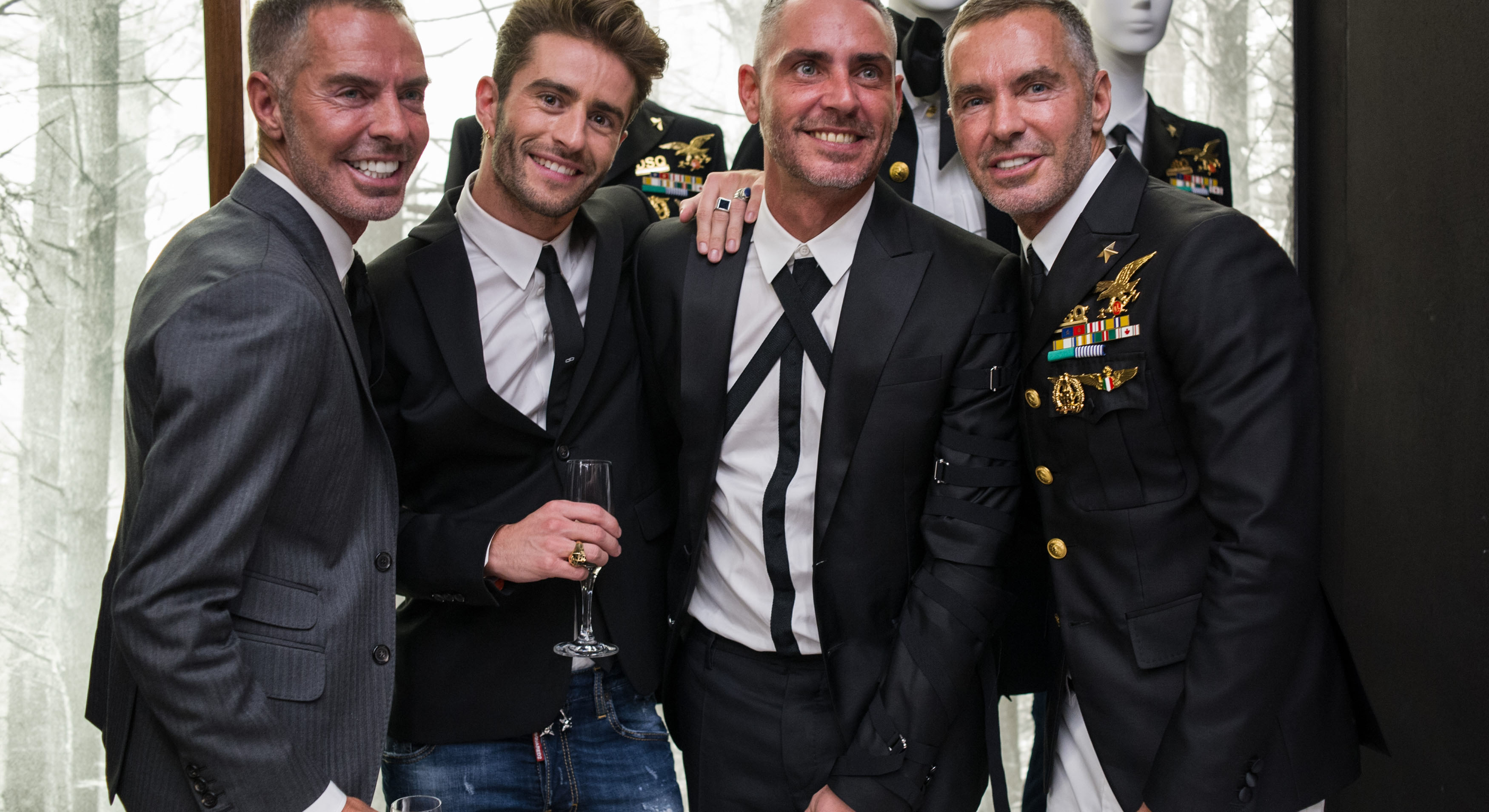 Dean and Dan Caten with Pelayo Diaz and Sergio Bernal in Dsquared2
