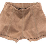 Monnalisa - Shorts in ecocamoscio con impunture, borchie applicate vicino all'orlo