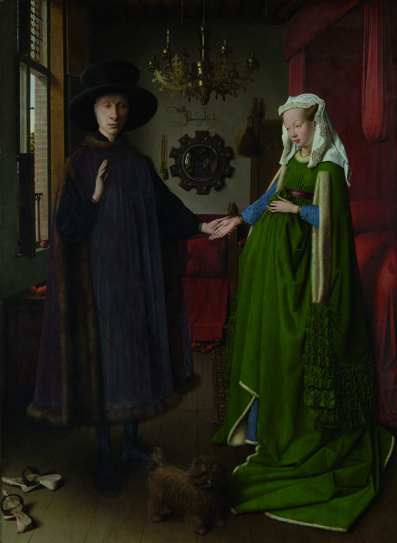 Jan van Eyck, "The Arnolfini Portrait", 1434,
National Gallery, London